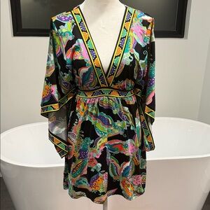 Trina Turk Vibrant Multicolor V-Neck Swim Coverup